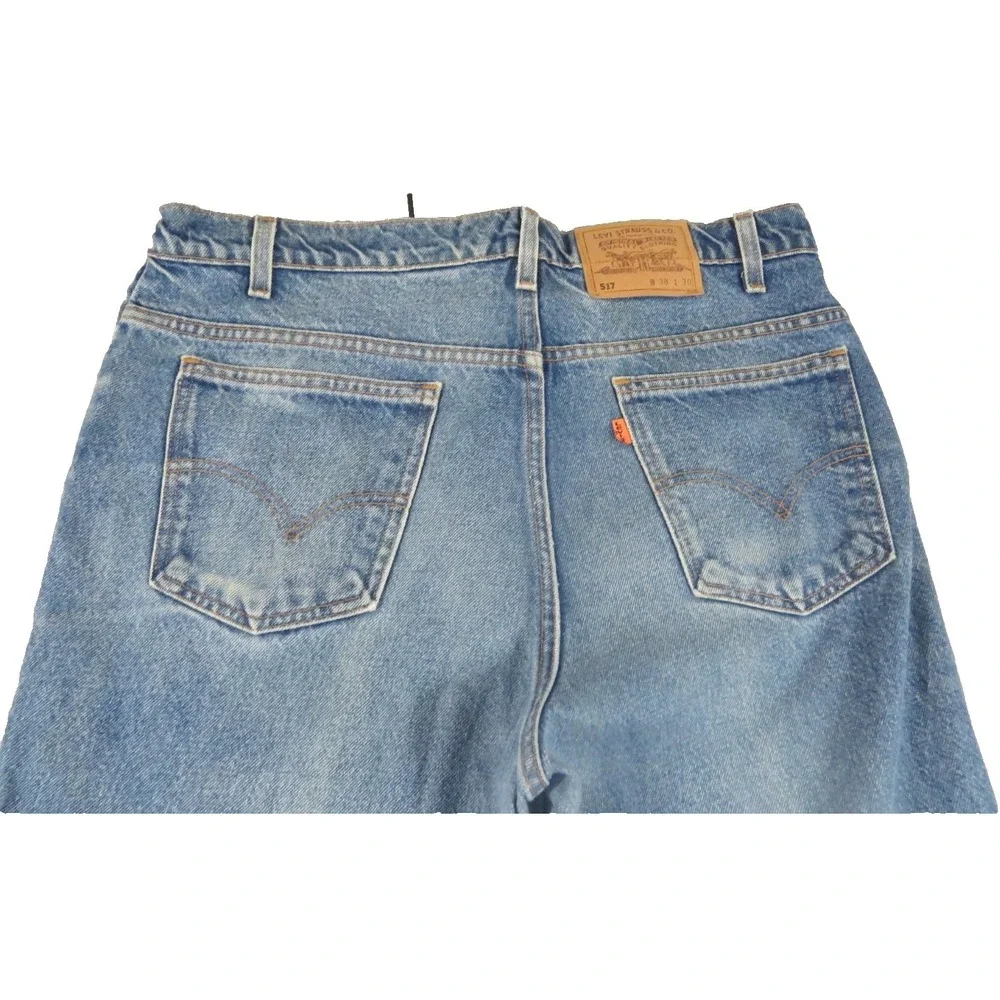 Levi's VTG 80s 517 Orange Tab Jeans Men W38 L30 Denim Bootcut Blue Made In USA